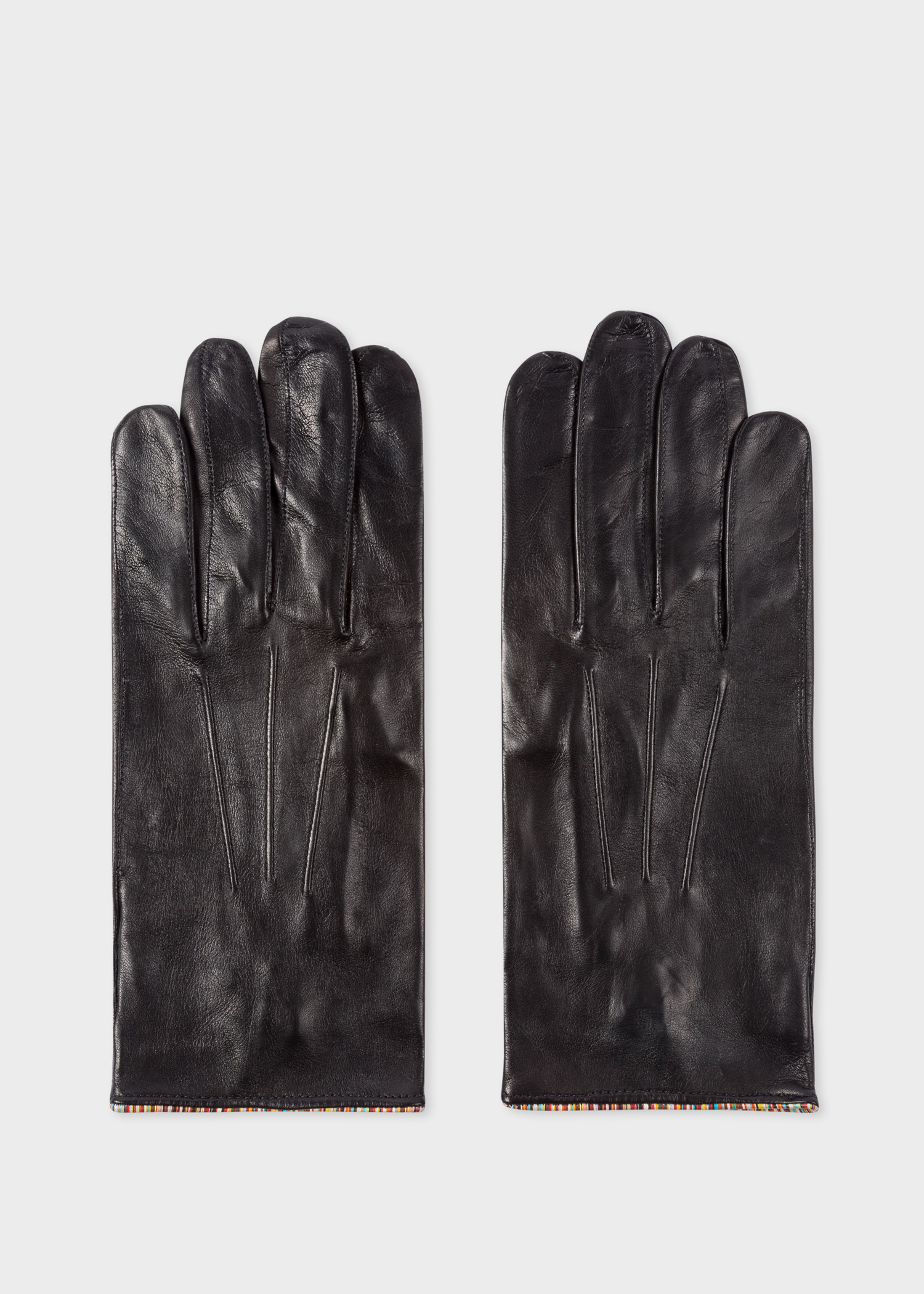Leather Gloves With 'Signature Stripe' Piping - 2