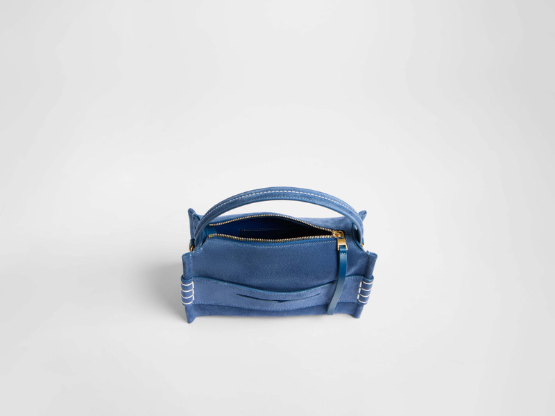 LOAFER BAG IN MID BLUE SUEDE 3