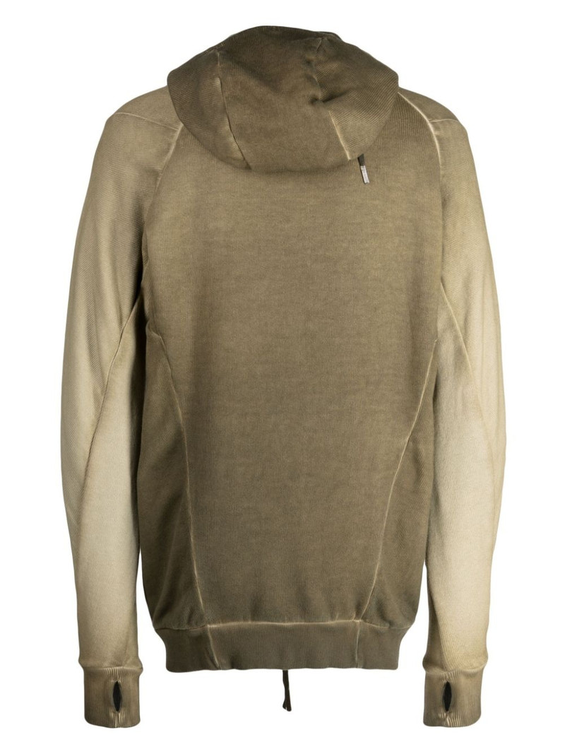 Boris Bidjan Saberi zip-up cotton hooded jacket outlook
