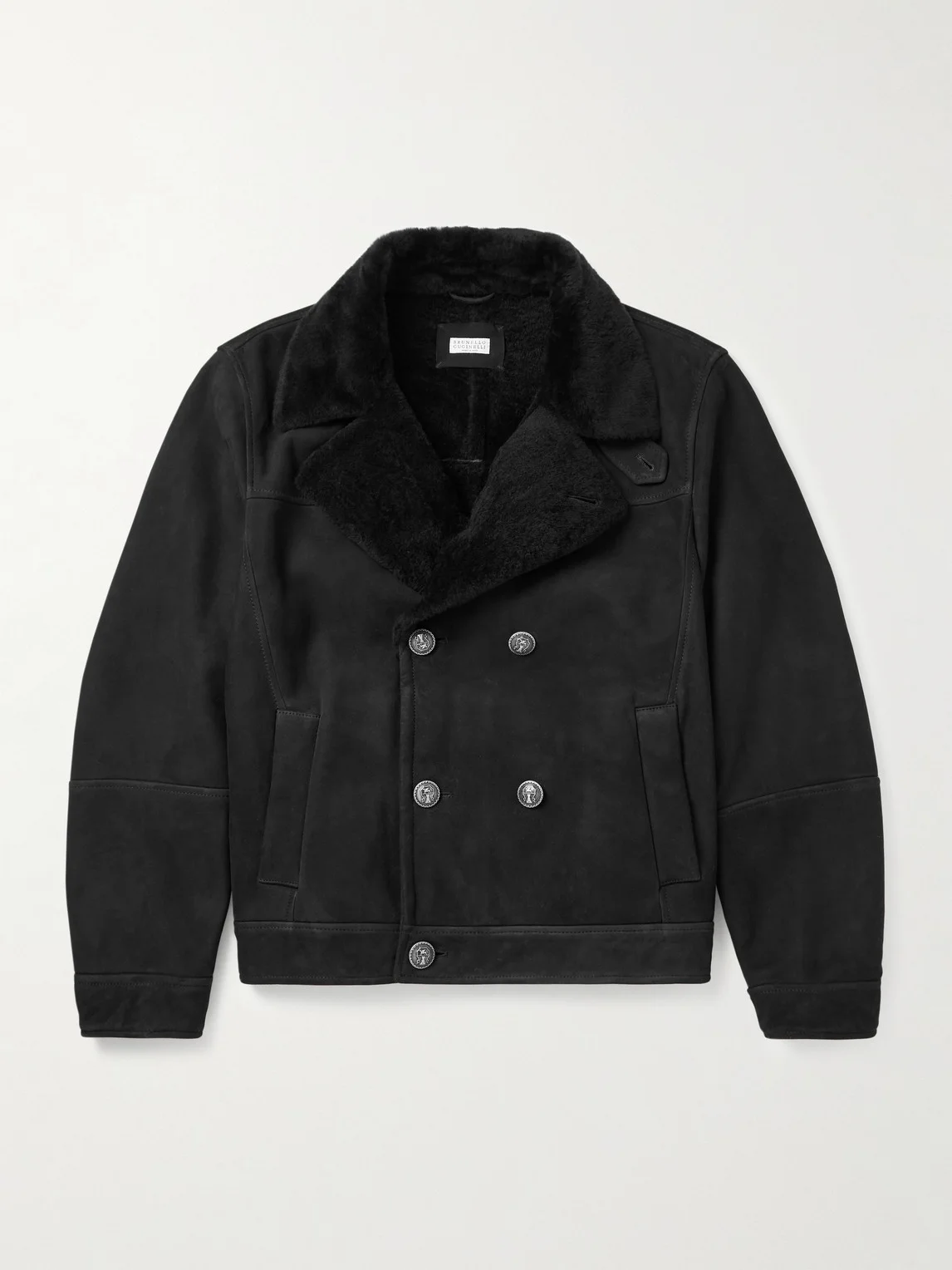 Double-Breasted Shearling Jacket - 1
