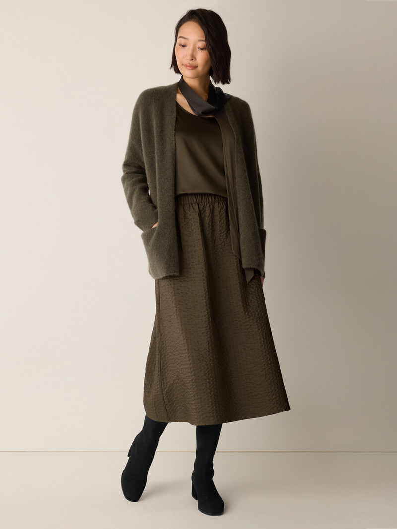 EILEEN FISHER Quilted Silk A-Line Skirt outlook