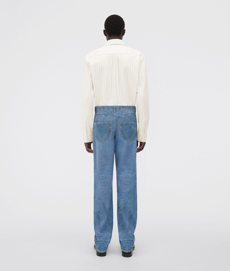 denim-effect printed leather trousers 3