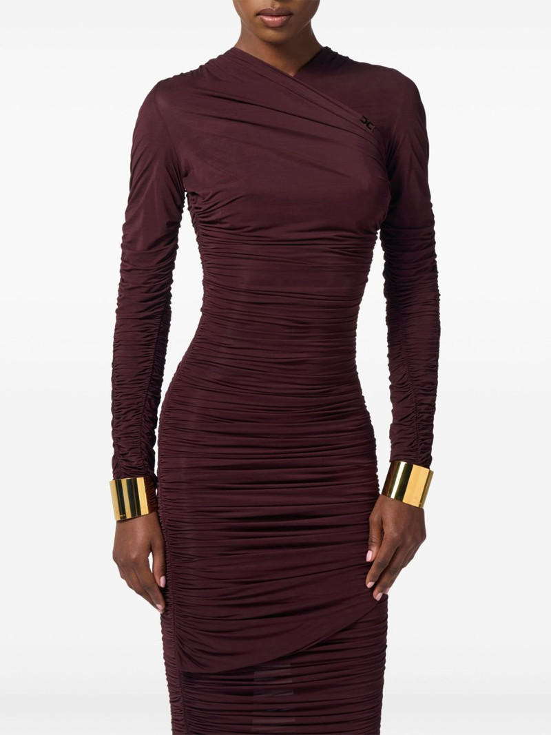 ELISABETTA FRANCHI logo-engraved cuff bracelet outlook