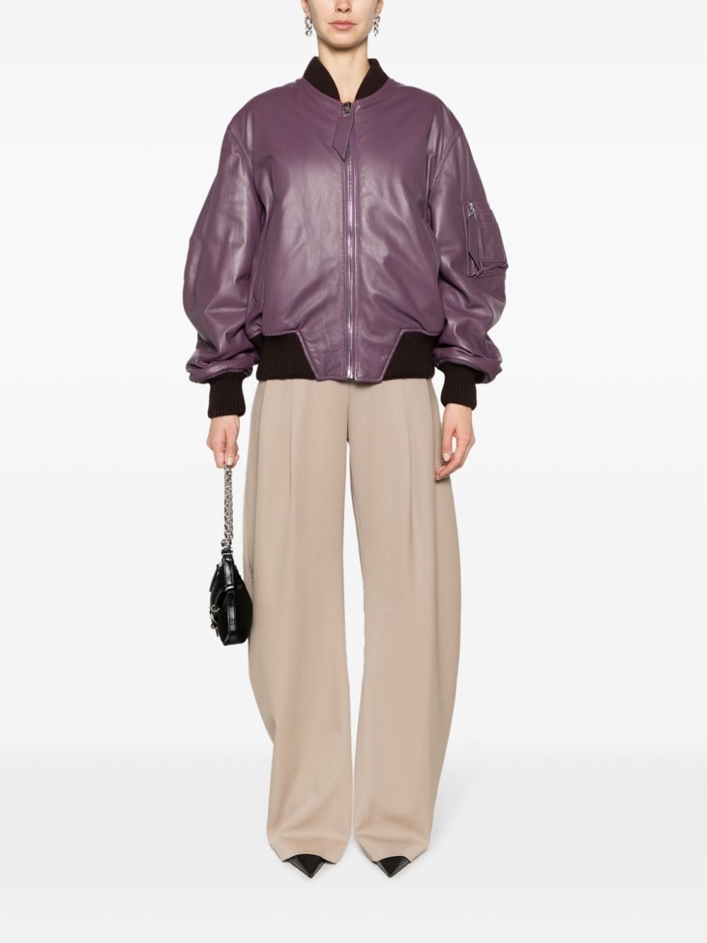 Anja padded leather bomber jacket - 2