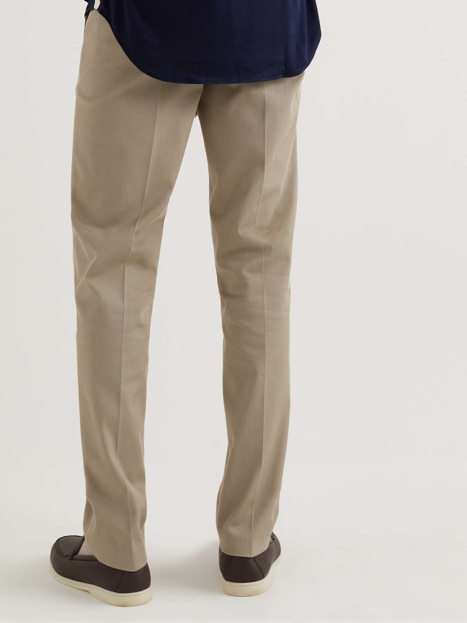 Slim-Fit Tapered Stretch-Cotton Twill Trousers - 4