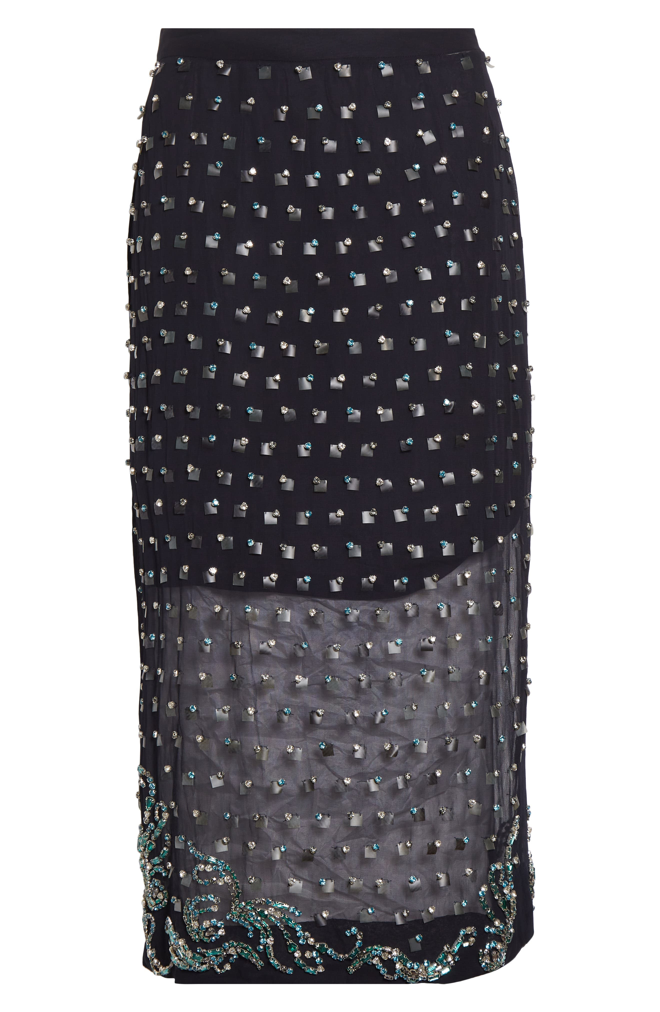 Dries Van Noten Sokna Embellished Midi Skirt in Navy at Nordstrom - 6