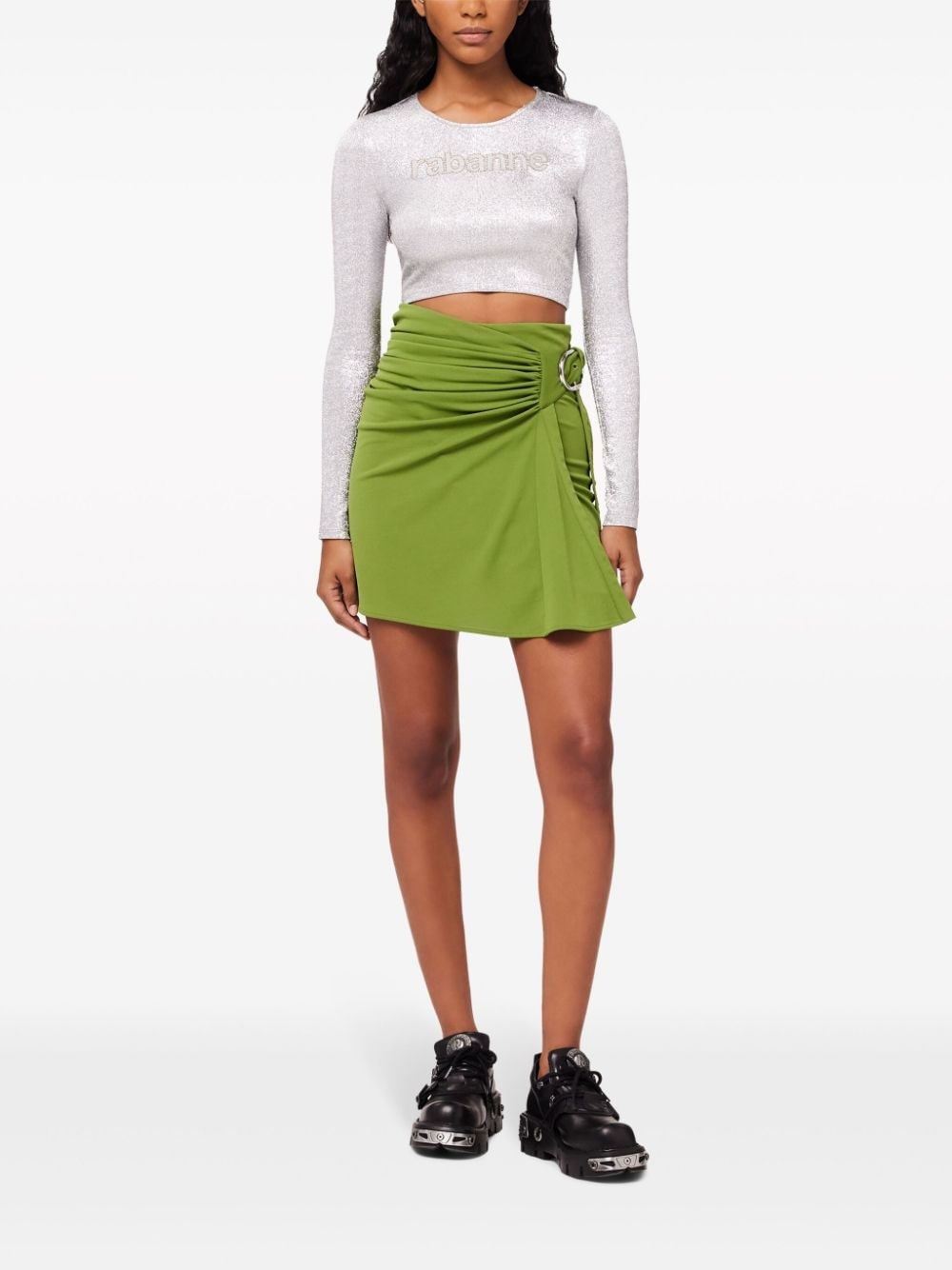 draped crepe wrap skirt - 2