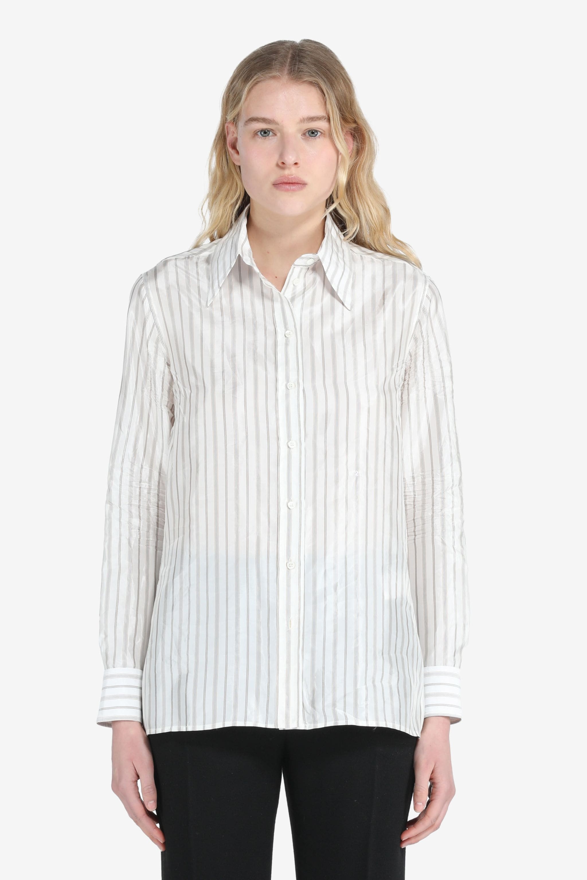 STRIPED SATIN SHIRT - 1