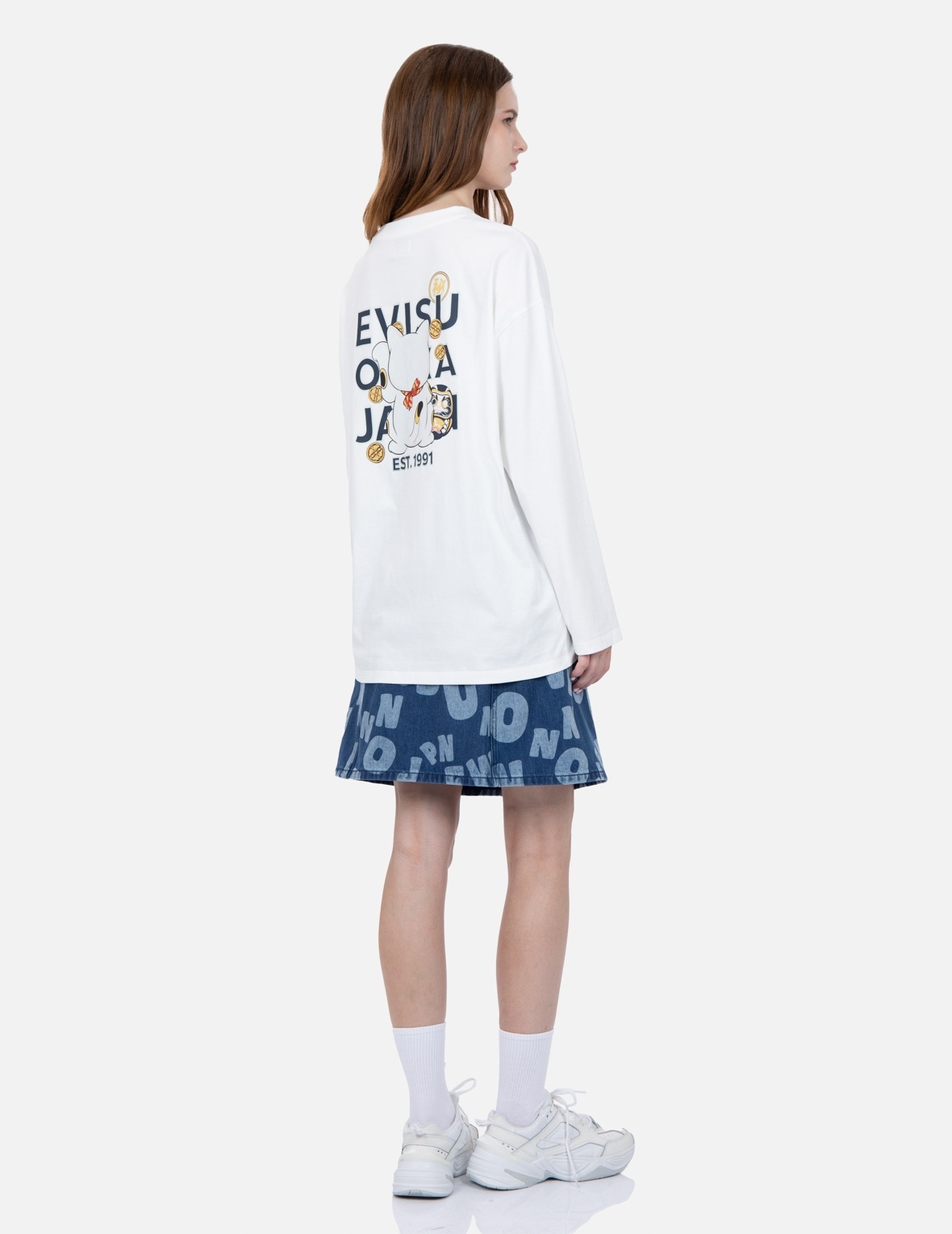 FORTUNE CAT BACK VIEW PRINT T-SHIRT - 3