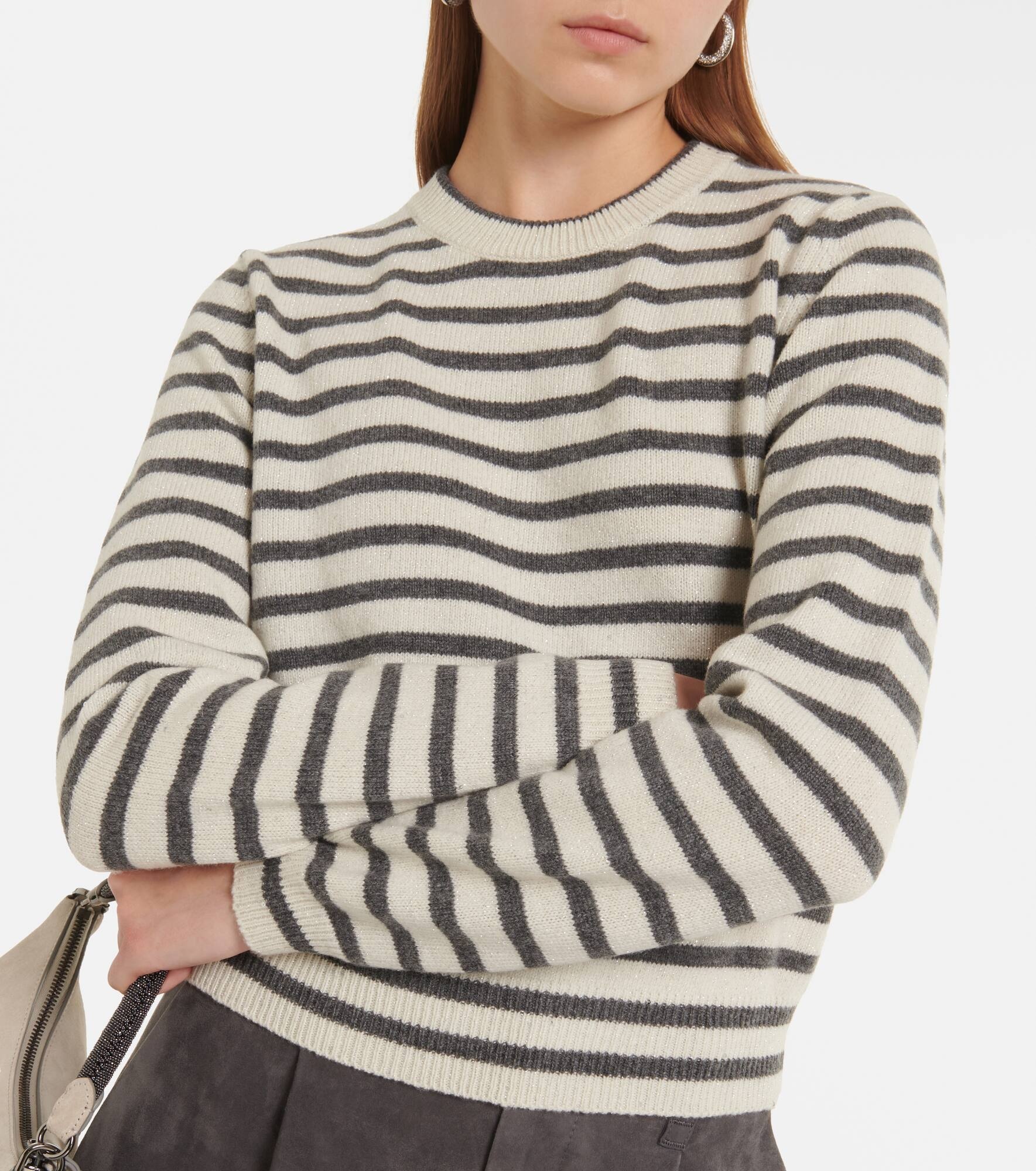 Striped cashmere-blend sweater - 6