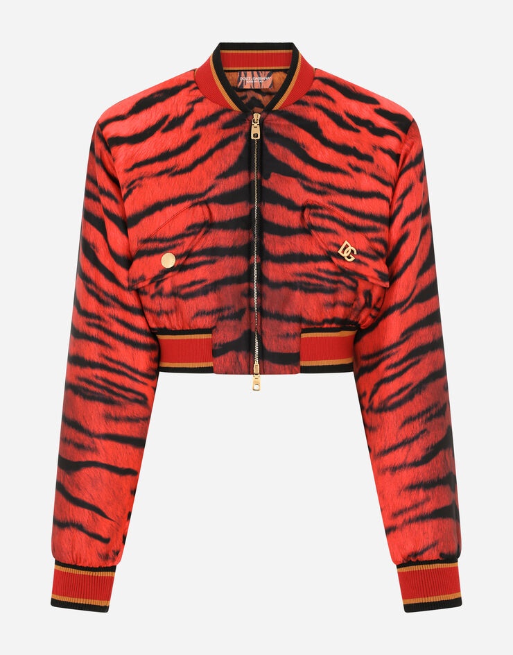 Twill jacket with tiger print - 3