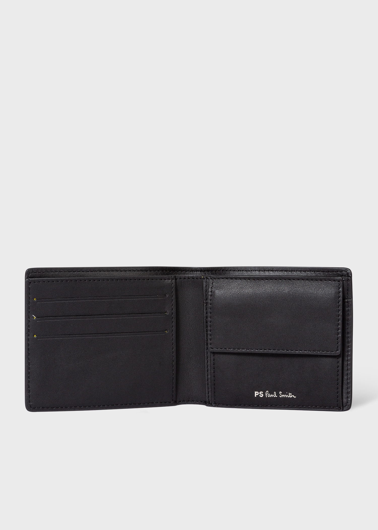 Black 'Zebra' Leather Billfold And Coin Wallet - 2