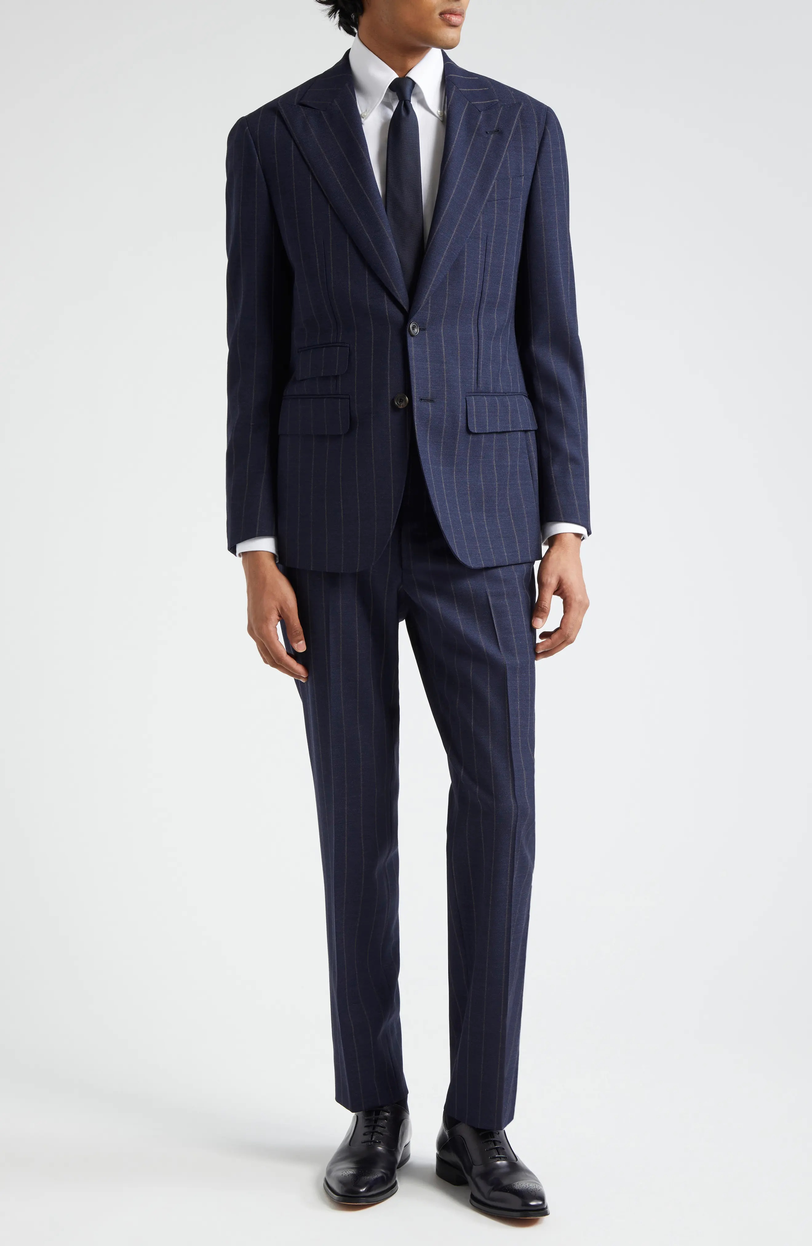 Pinstripe Structured Wool Suit - 5