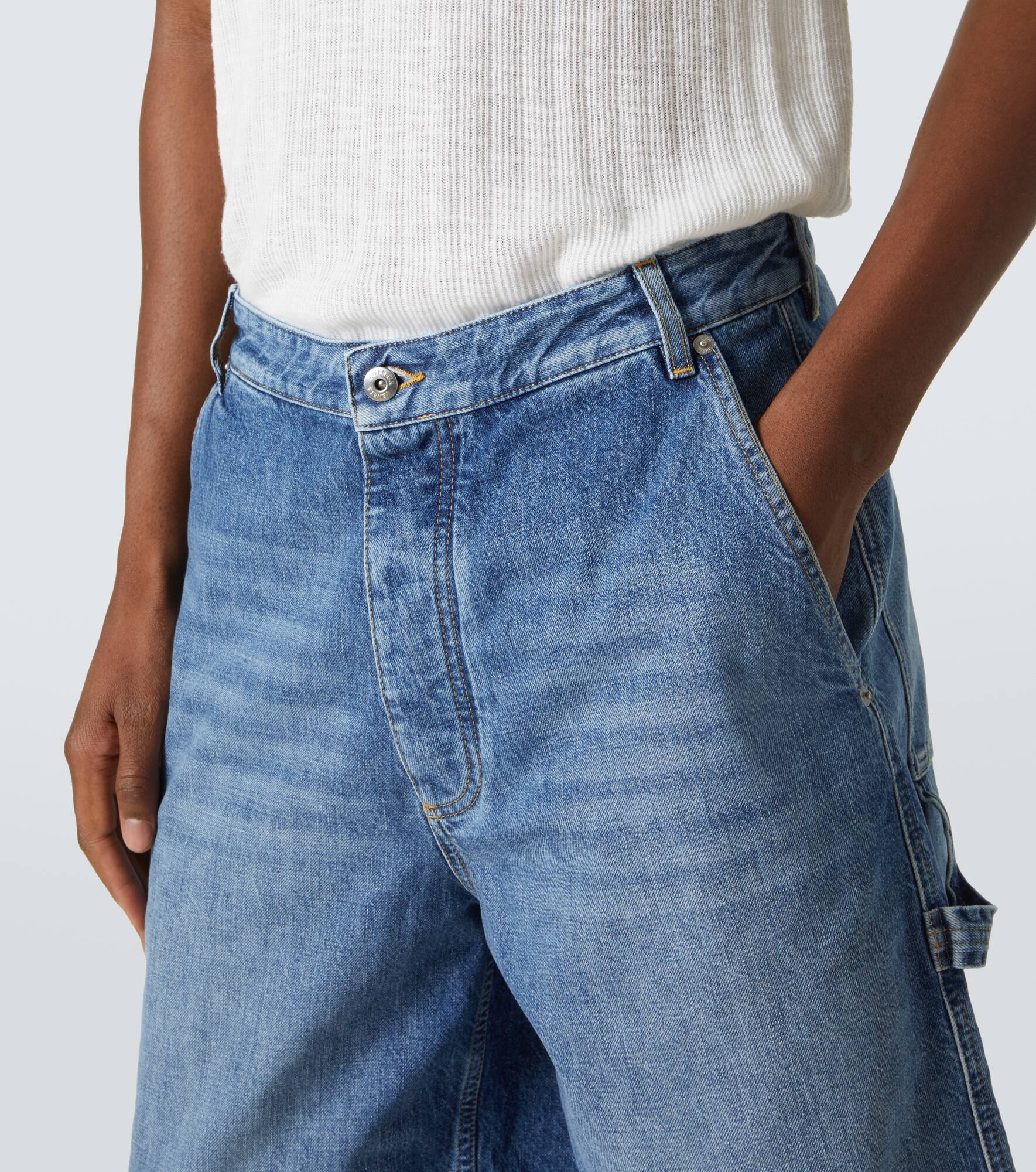 High-rise denim Bermuda shorts - 5