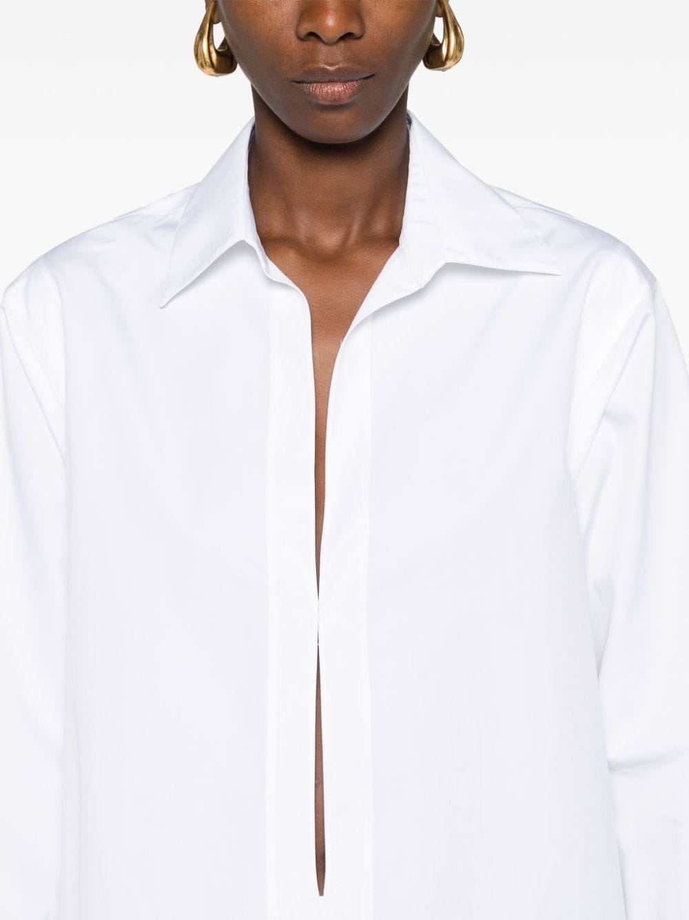 cotton poplin mini shirt dress - 5