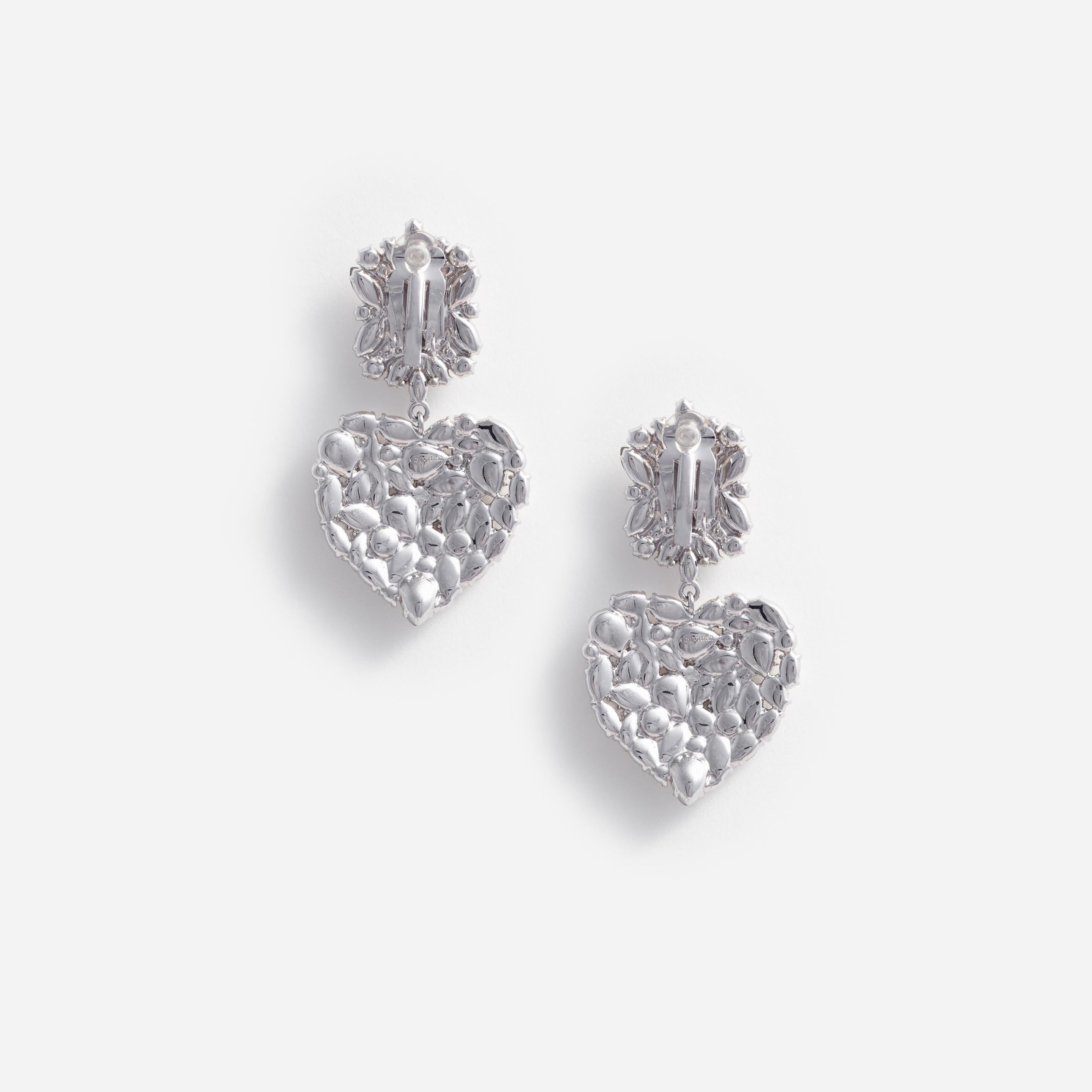 Crystal Heart Tiered Earrings - 2
