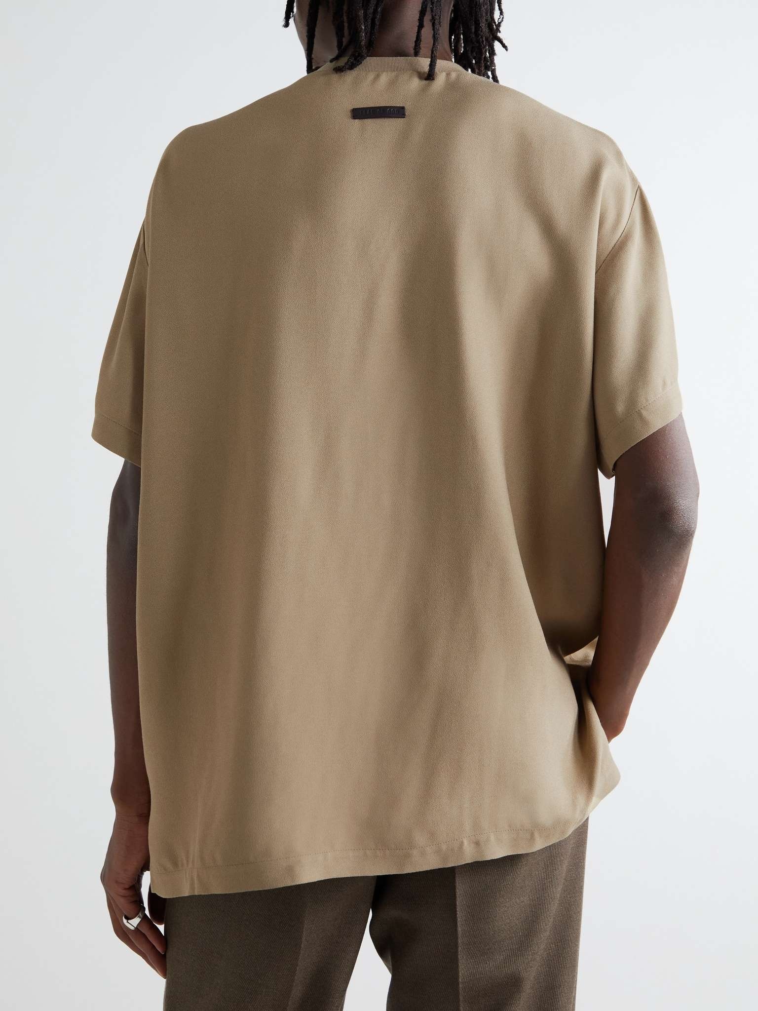 Oversized Satin-Crepe T-Shirt - 4