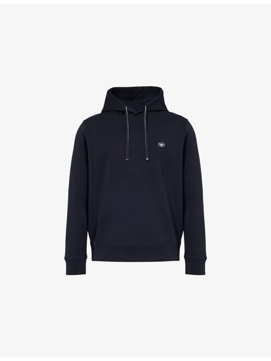 Logo-embroidered relaxed-fit stretch-cotton blend hoody - 1
