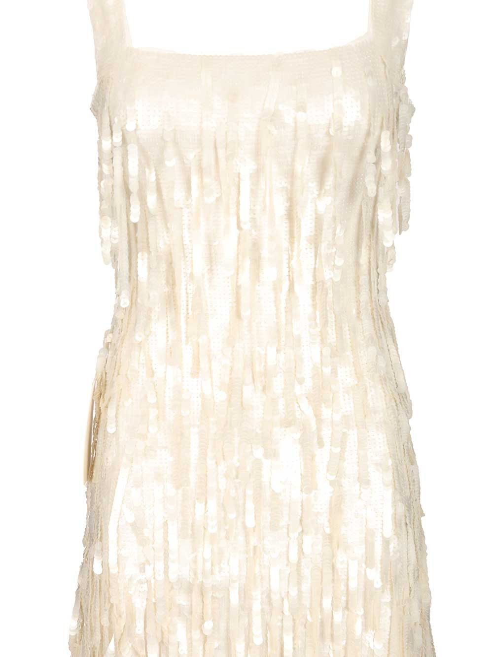 Le Sable Dress Pailettes Fringe Dresses White - 4