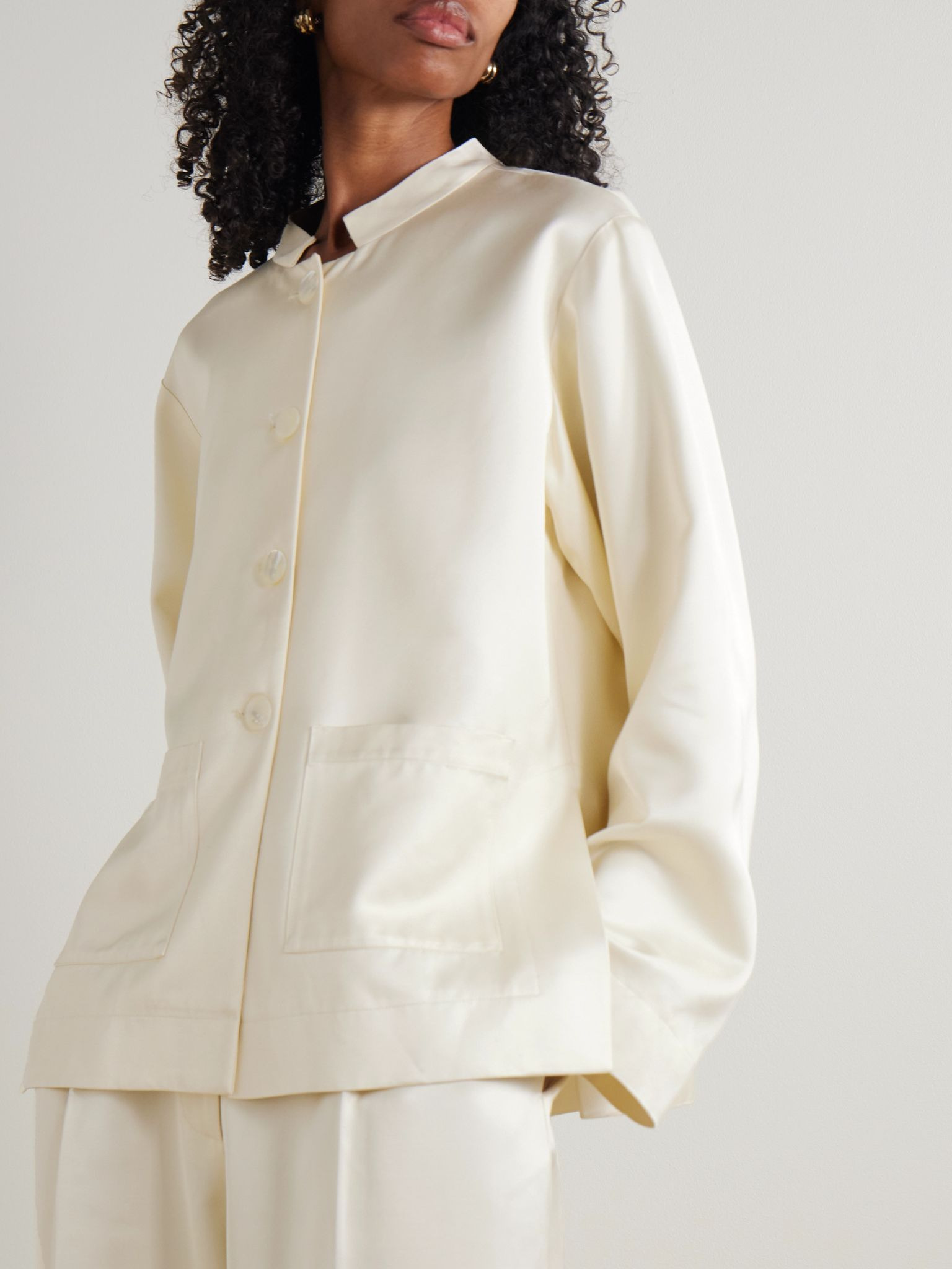 Satin jacket Cream - 3