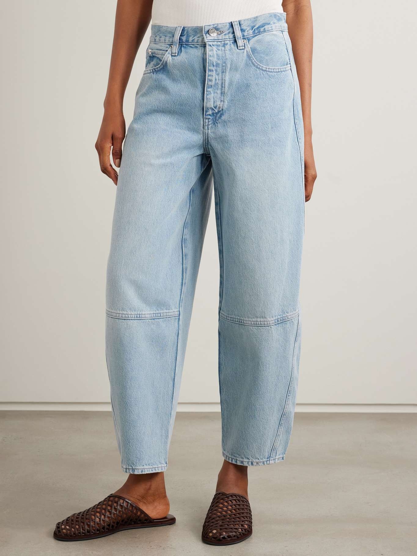 The Twisted paneled high-rise straight-leg jeans Light denim - 3