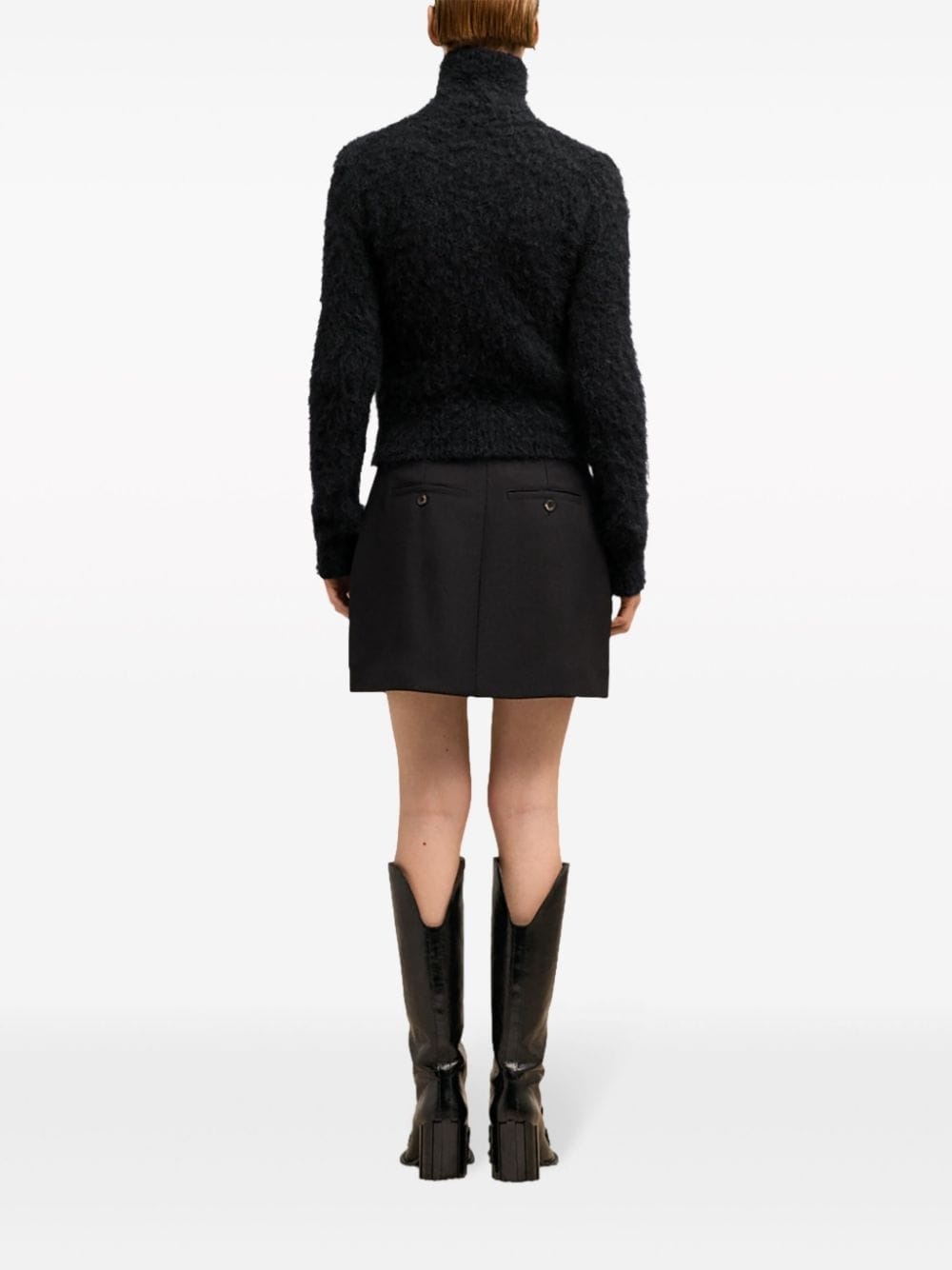 brushed-effect cotton jumper - 4