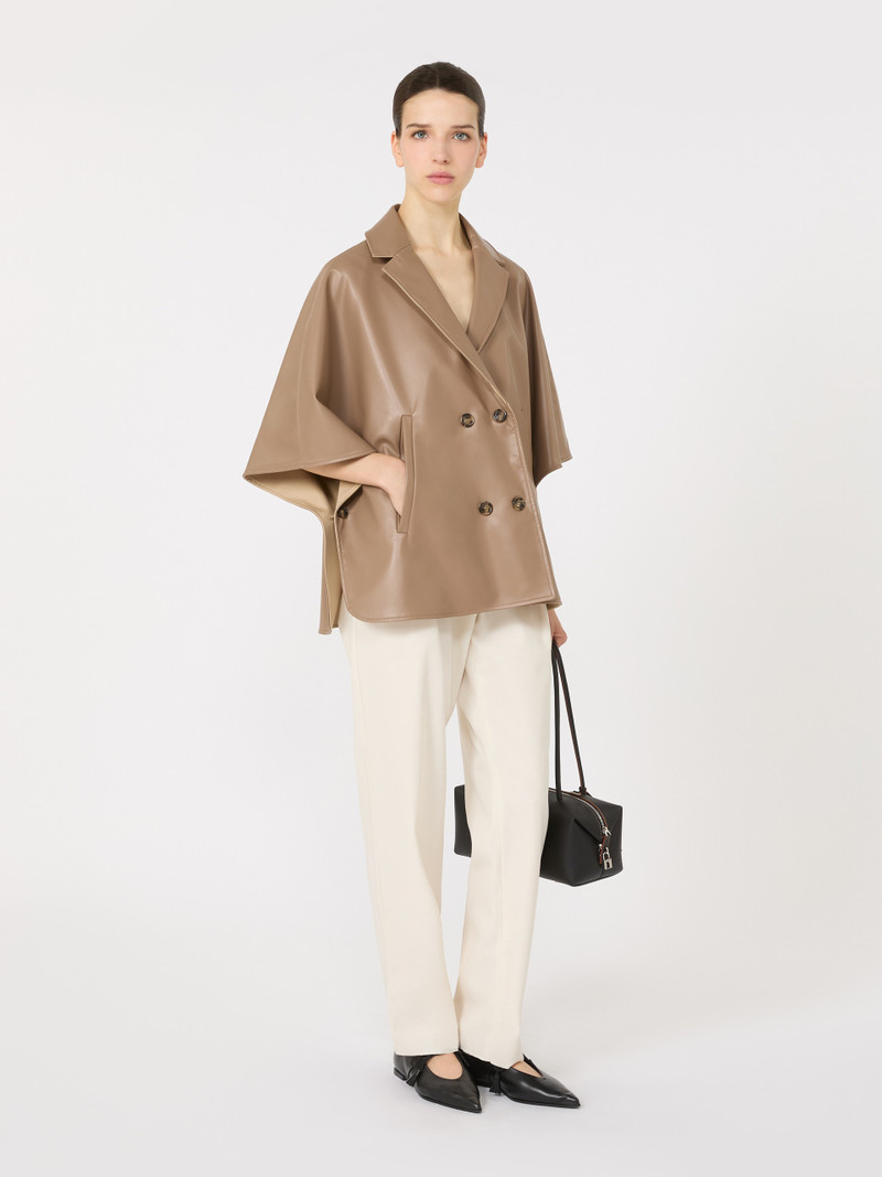 Max Mara NOLI Double-breasted reversible cape in water-repellent cotton outlook