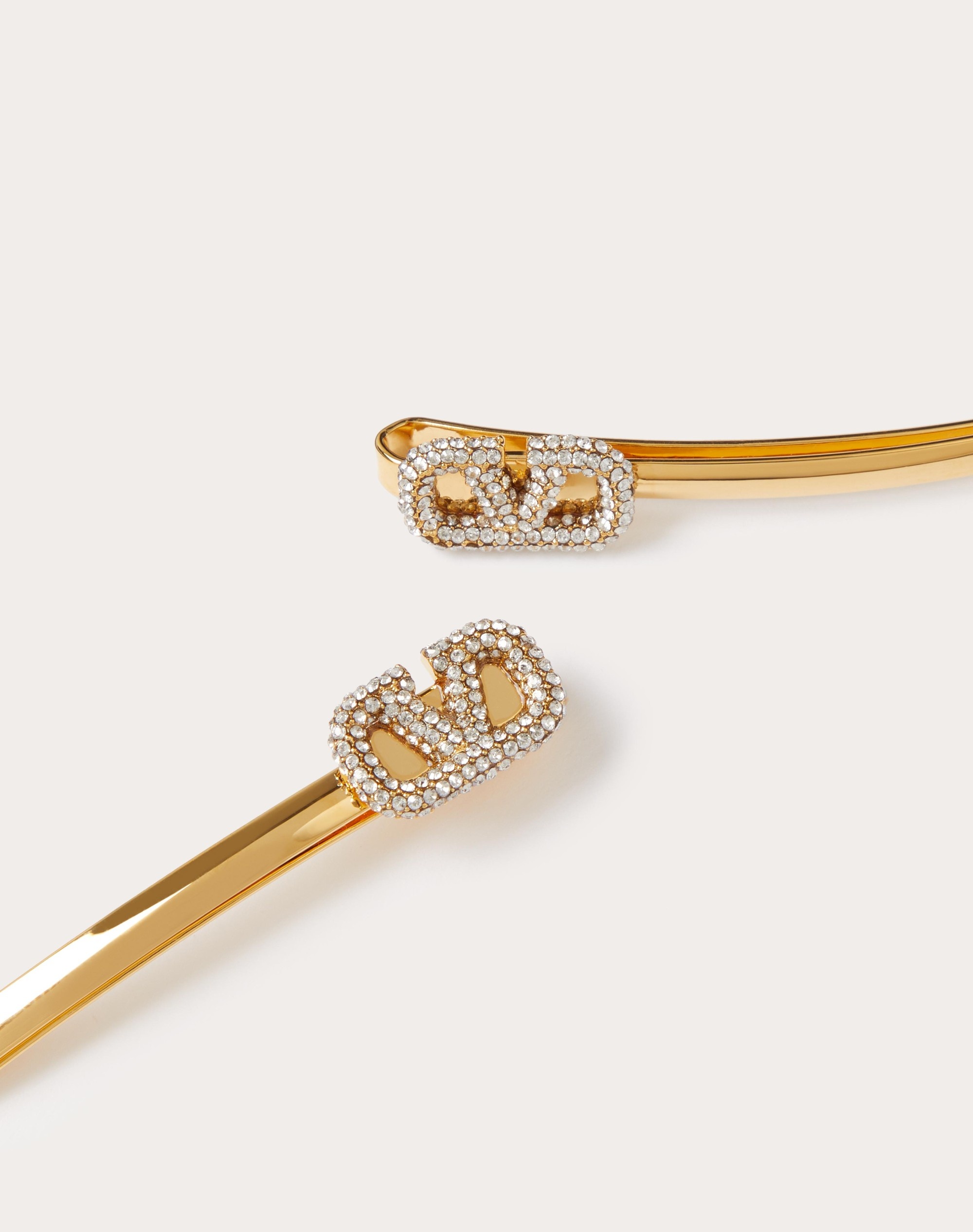 VLOGO SIGNATURE METAL AND SWAROVSKI® CRYSTAL HAIR CLIP - 2