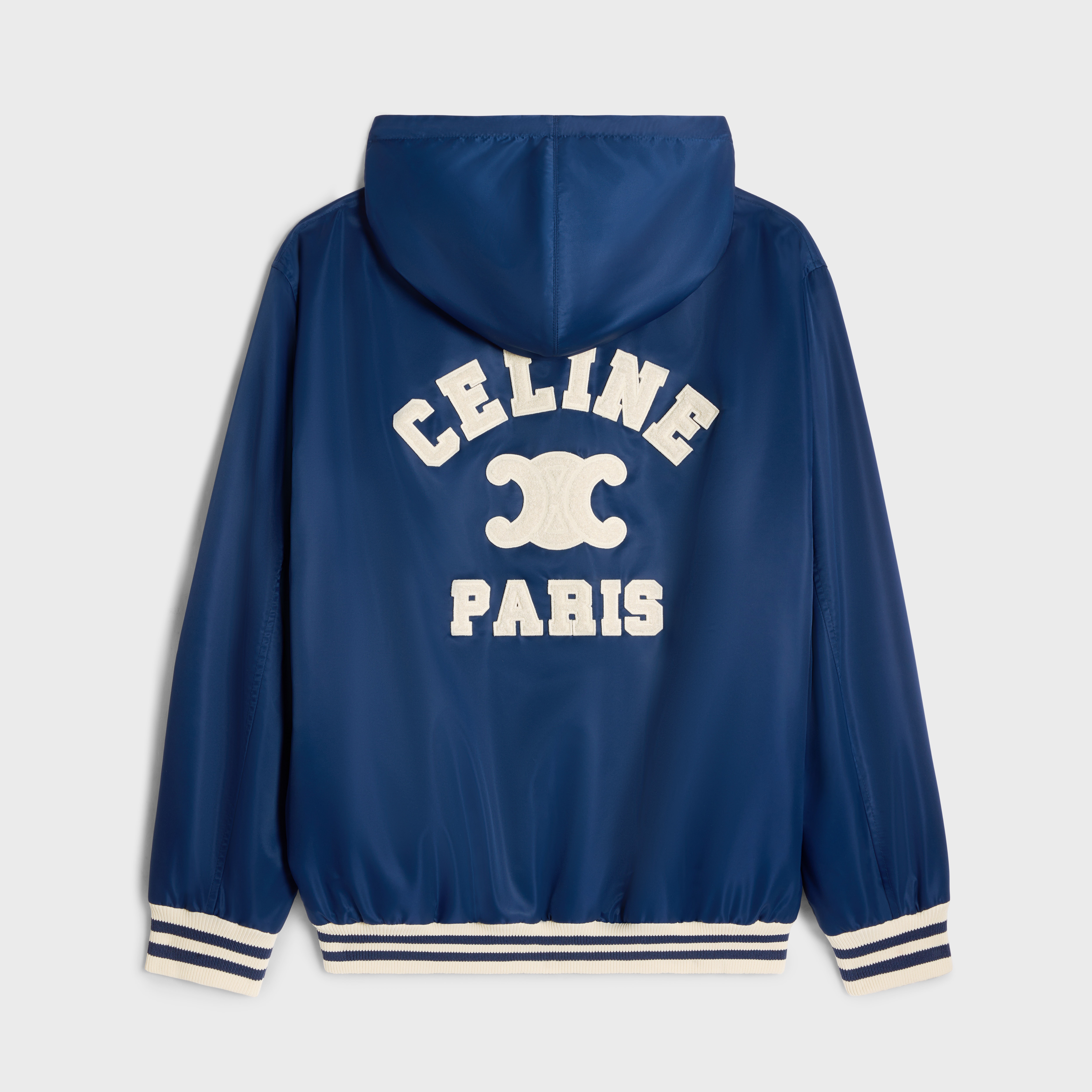 celine paris hooded teddy jacket in nylon - 2