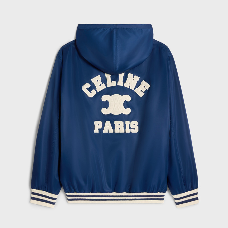 CELINE celine paris hooded teddy jacket in nylon outlook