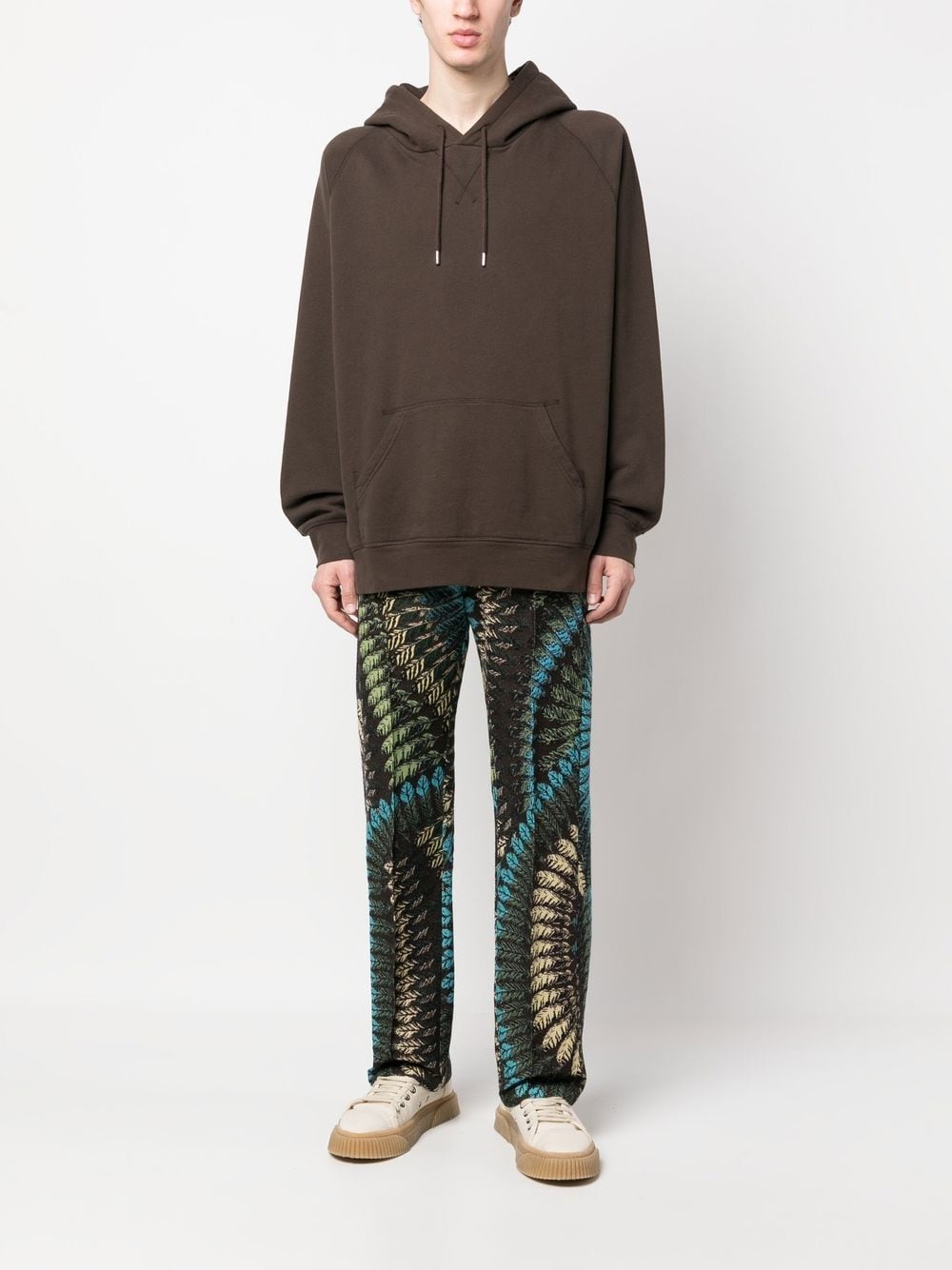 feather-pattern loose-fit trousers - 2