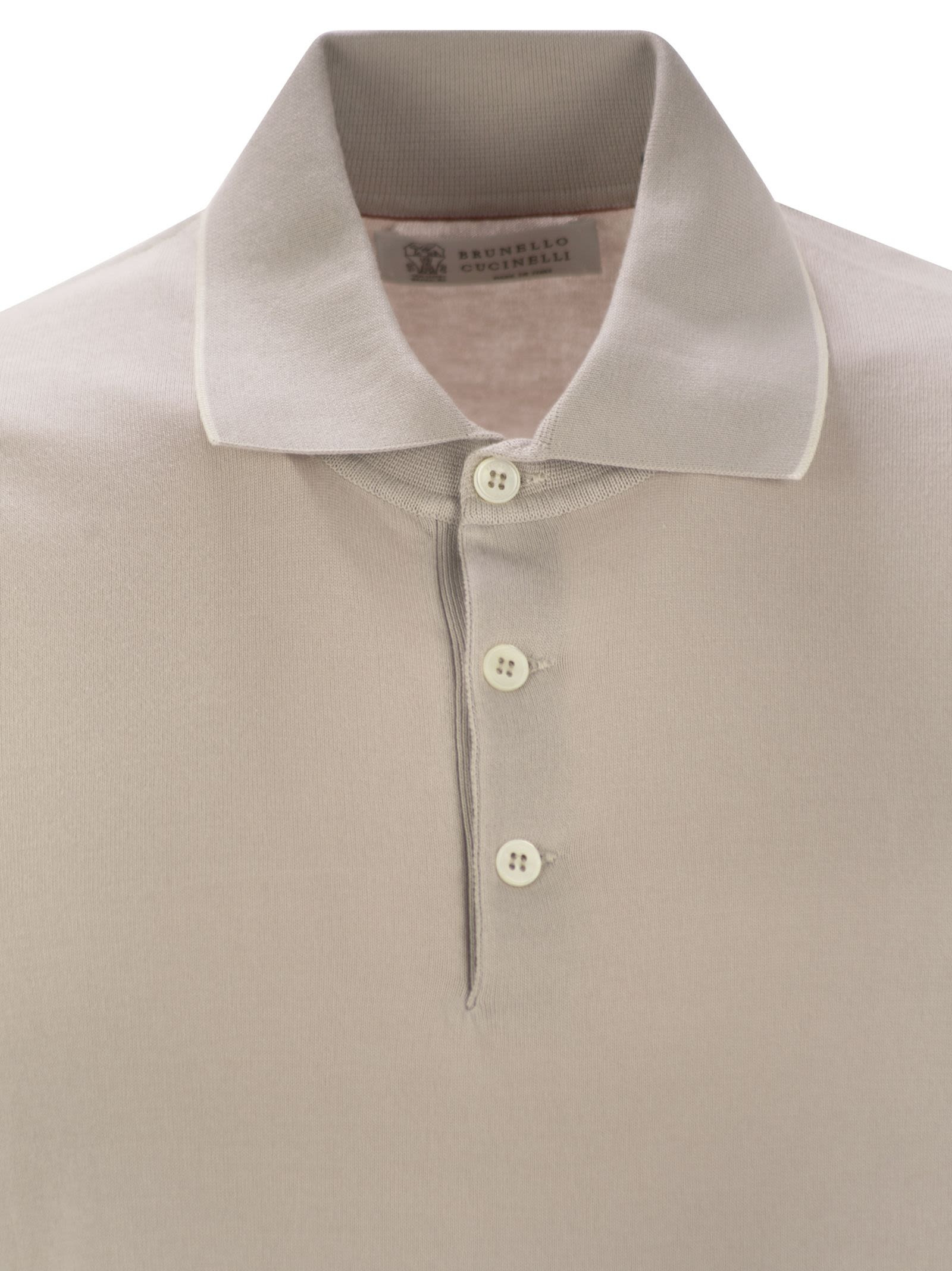 Brunello Cucinelli Men Lightweight Cotton Knit Polo Shirt - 4