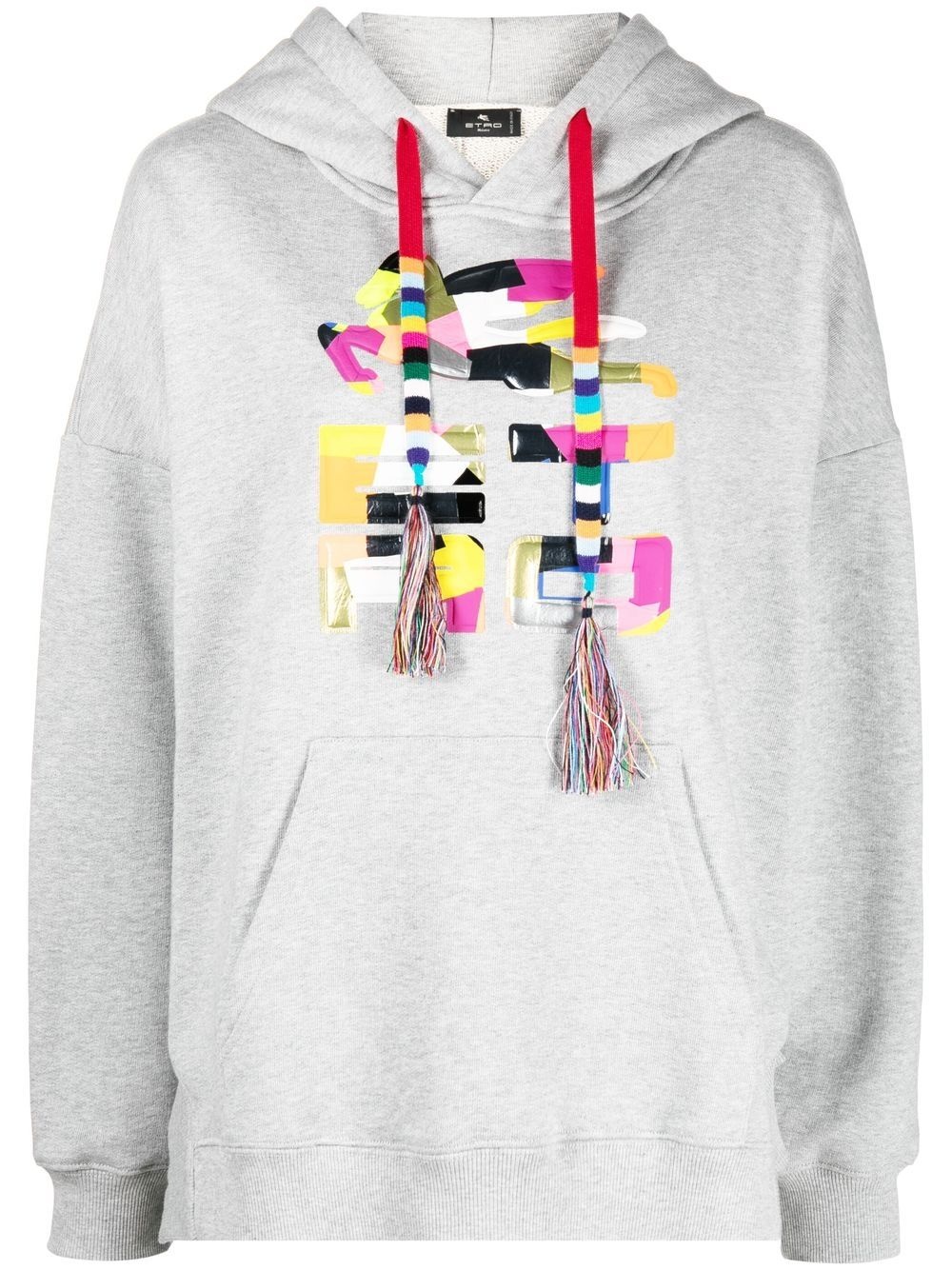 logo-print drawstring hoodie - 1