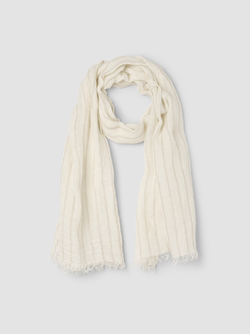 Striped Organic Linen Scarf 1