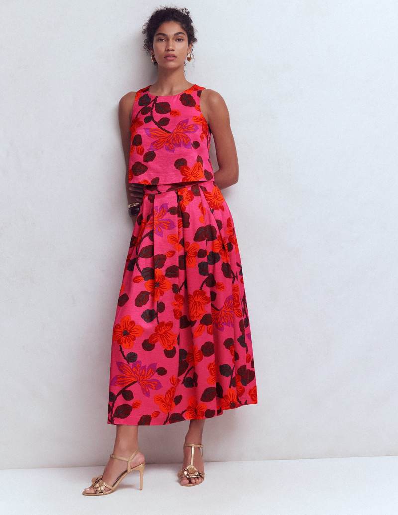 Verity Maxi Skirt-Pink, Elaborate Blossom 5