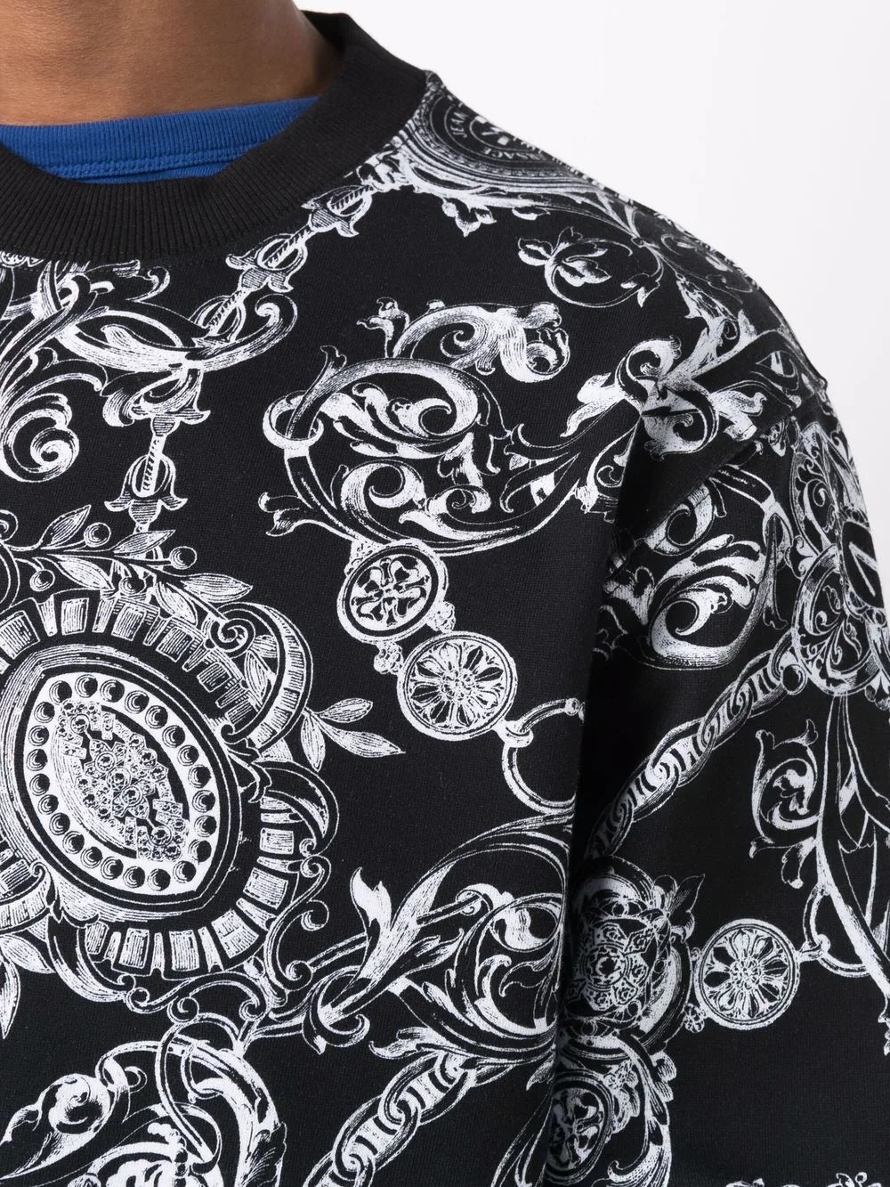 baroque-print crew neck sweatshirt - 5