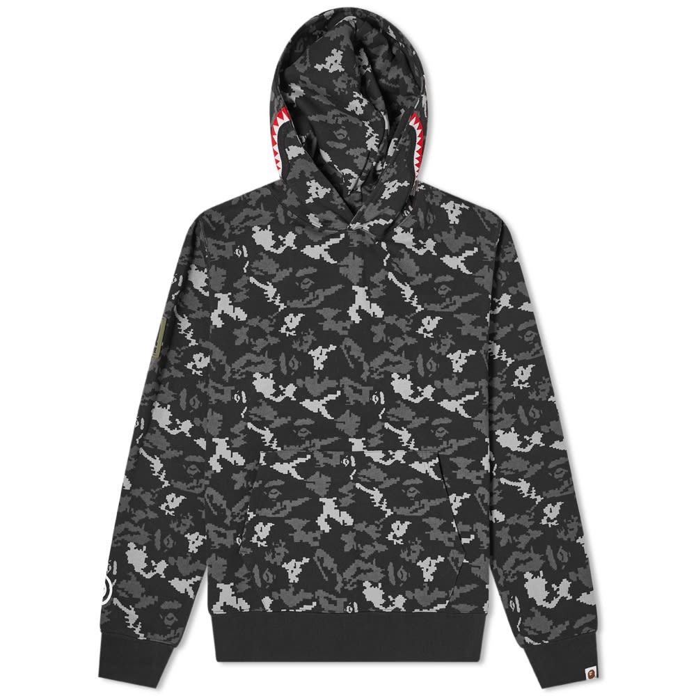 A Bathing Ape Digital Camo Shark Wide Hoody - 1