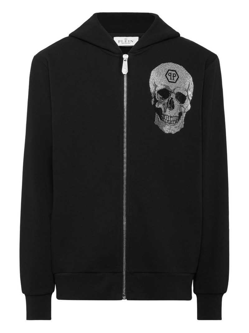 rhinestoned-skull zip 후드 1