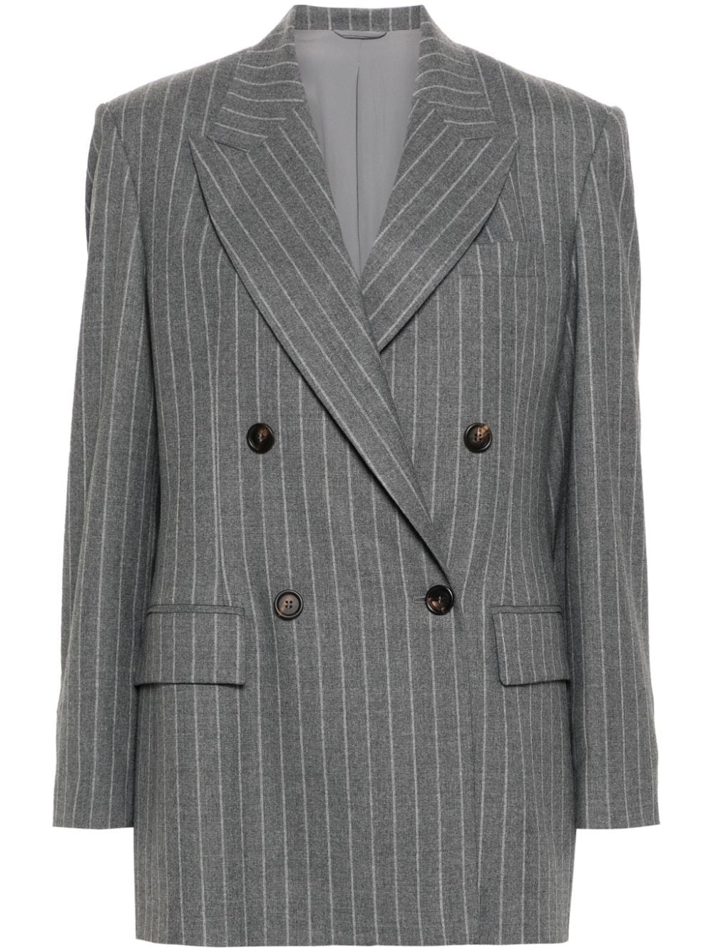 pinstriped wool blazer - 1