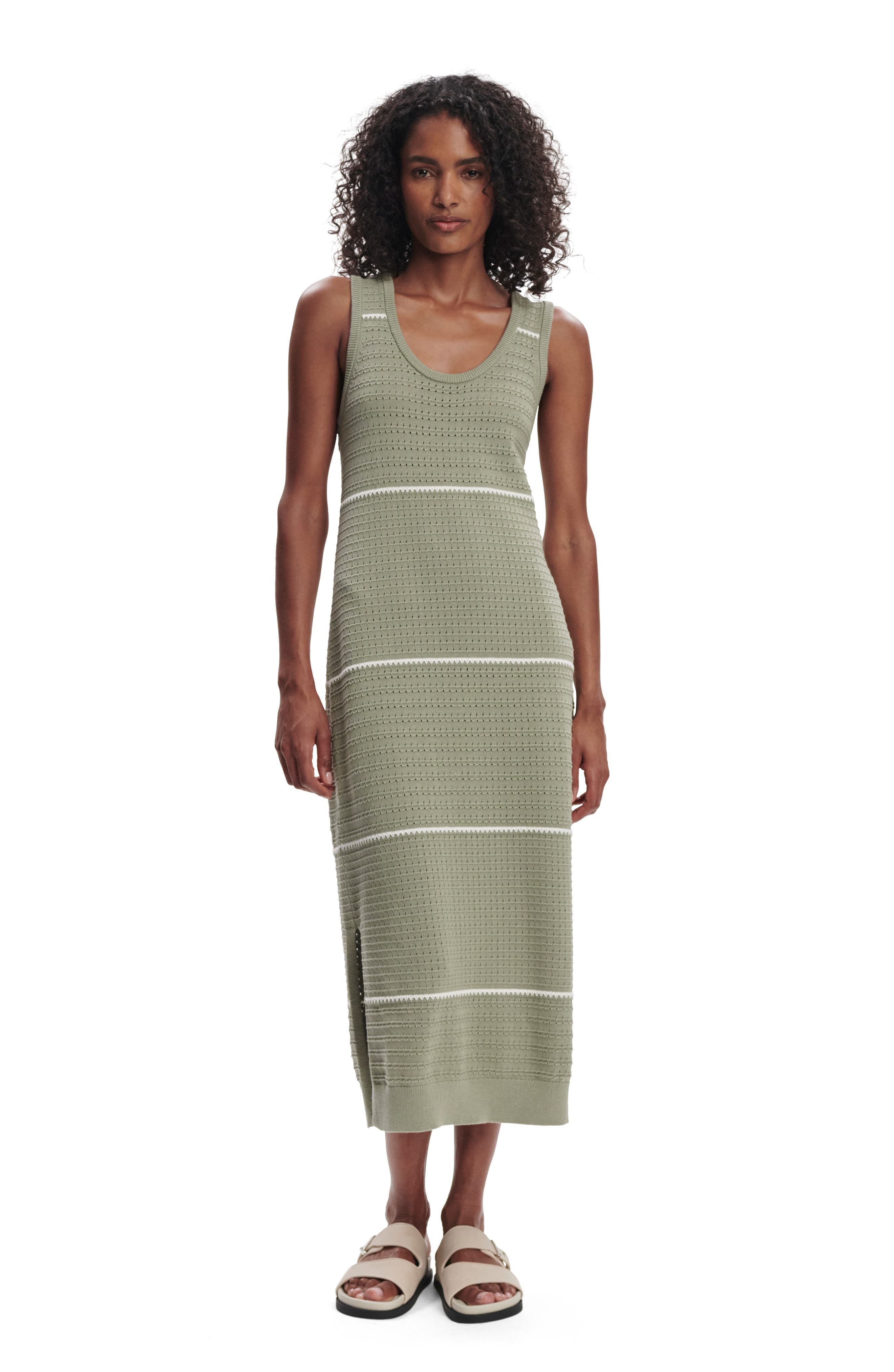 Varley Scott Stripe Sleeveless Sweater Dress in Seagrass at Nordstrom - 6
