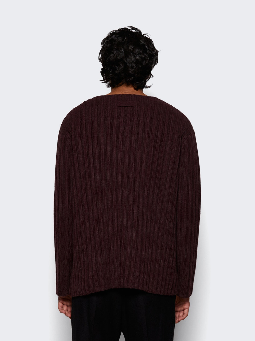 Scoop Neck Cardigan Burgundy - 5