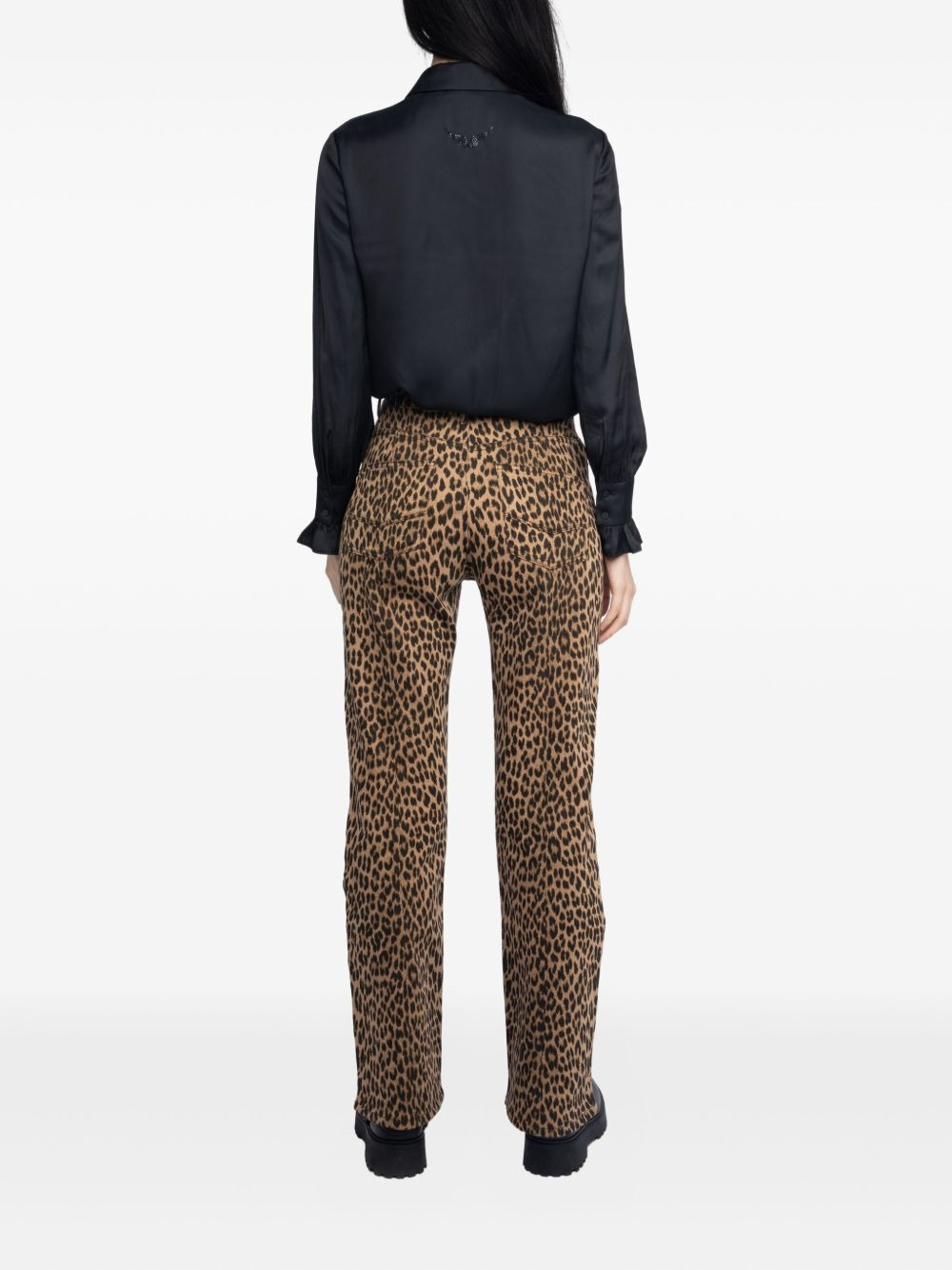 leopard-print high-rise trousers - 3