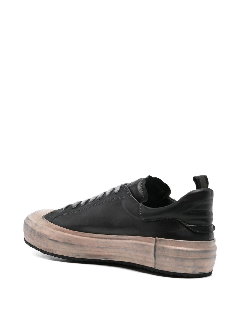 leather lace-up sneakers - 3