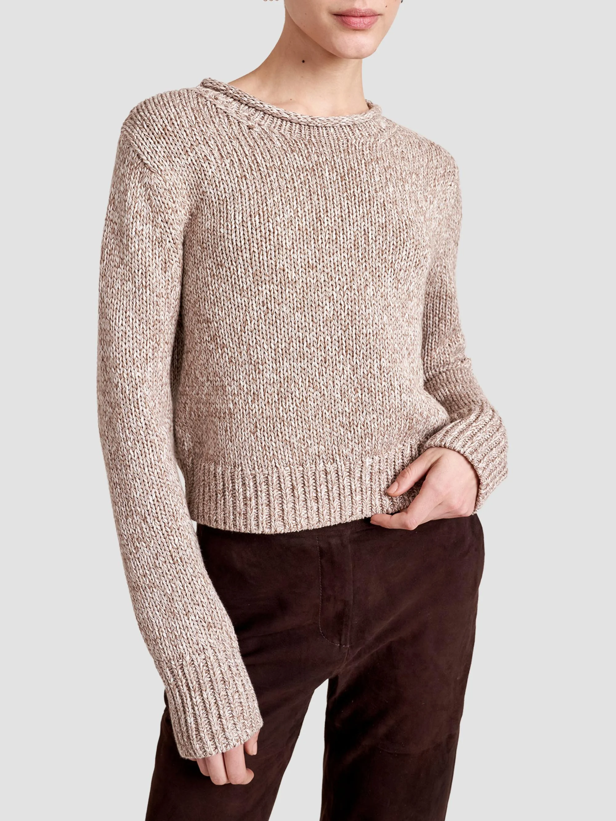 Women's Marled Marina Sweater - Marled Tan - 1
