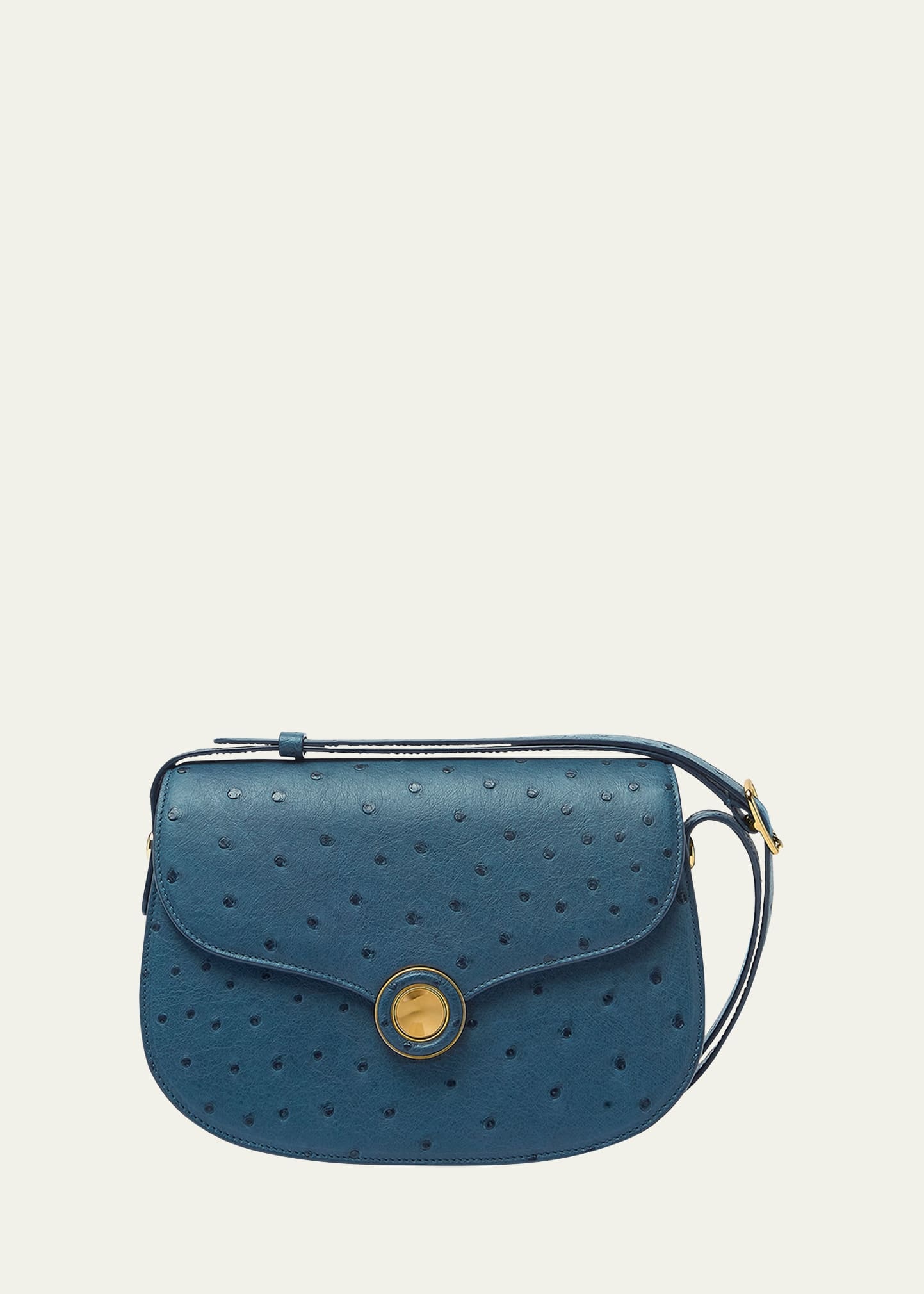 Ghiera Small Ostrich Leather Crossbody Bag - 1