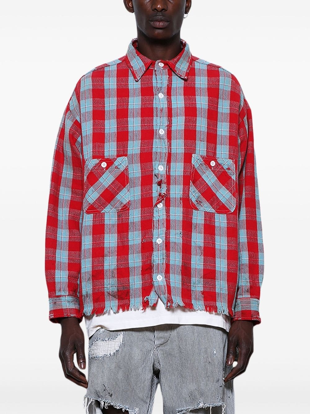 checked cotton shirt - 3