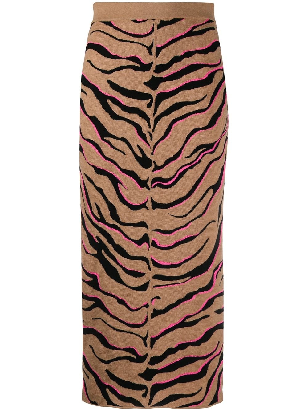 zebra-print knitted skirt - 1