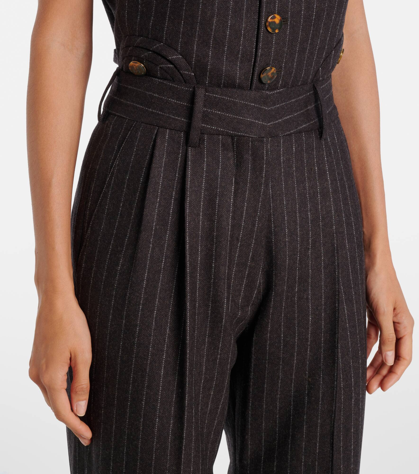 Fox wool and cashmere straight pants - 4