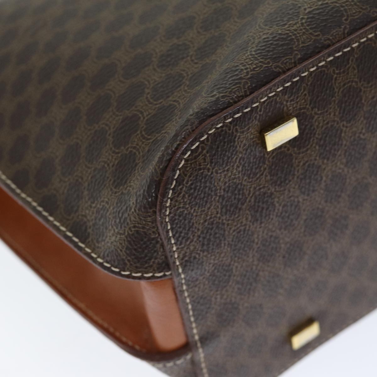 CELINE Macadam Canvas Hand Bag Pvc Brown - 15
