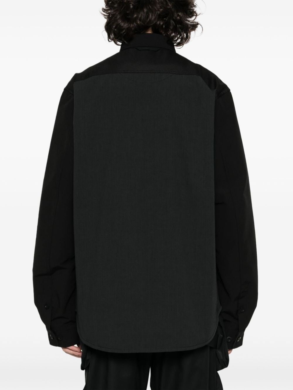 panelled-design long-sleeve shirt - 4
